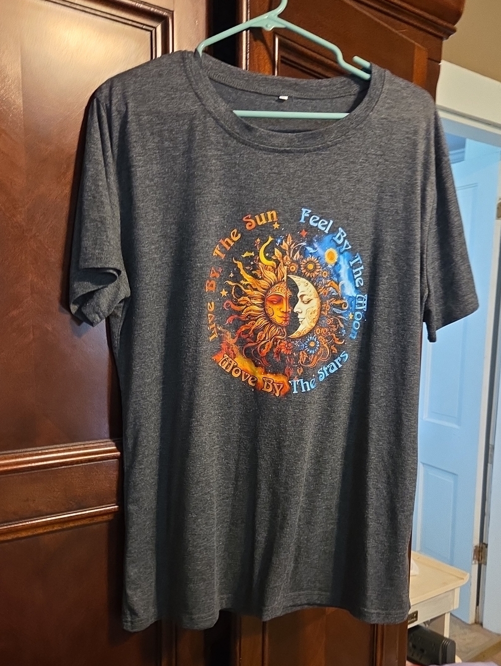 Dark Gray Sun &‎ Moon Graphic T-Shirt